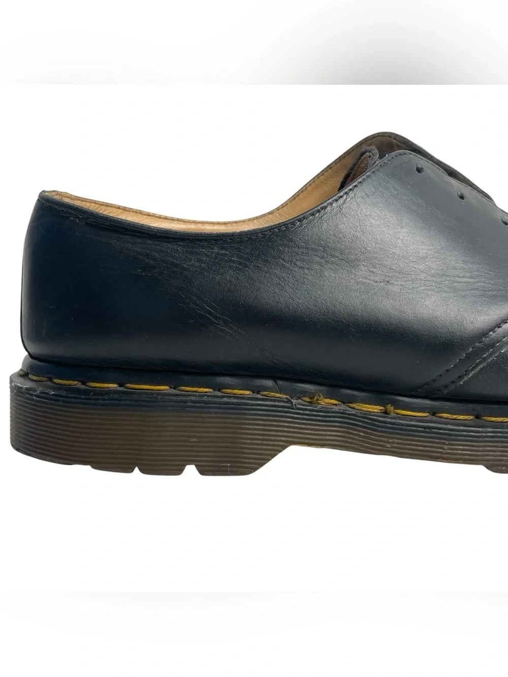 Dr. Martens VTG Black Leather 1461 Black Leather 3 eyelet Oxford shoe UK 11 READ